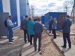 Ирина Чиркова посетила строительство крытого каркасного хоккейного корта в Архангельске